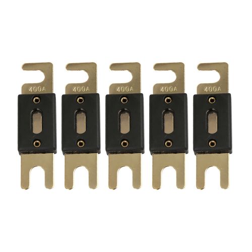 Five 400 amp anl fuse gold tone plated universal for car audio video stereo