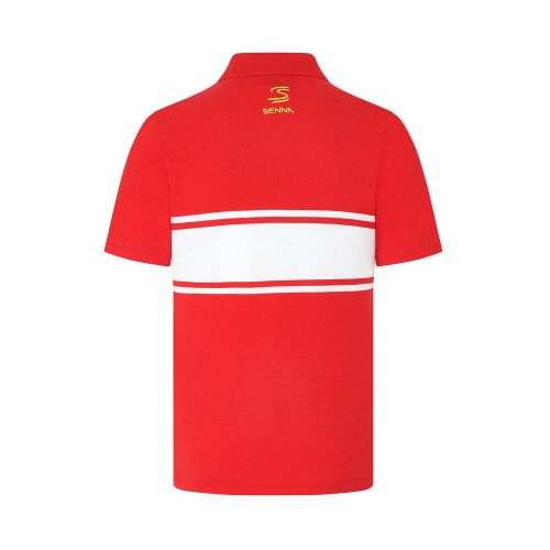 Senna legacy patchwork polo mens - red