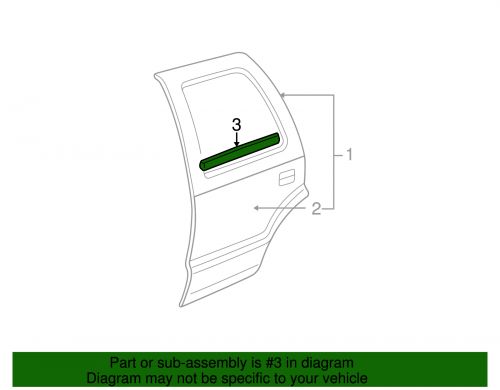 Genuine gm driver side rear door window outer sealing strip 15129776