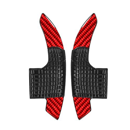 Carbon fiber red steering wheel shift rockers extension for ford mustang 2015-2023-