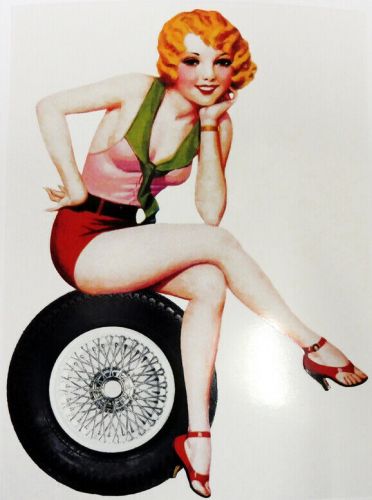 Sexy pin up girl sticker hot rat rod vintage classic car decals sexy retro 1960