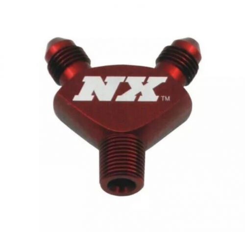 Nitrous express 16077 y fitting 1/8 npt to 3an red