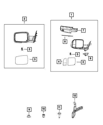 Genuine mopar outside rear-view mirror left 68462853aa