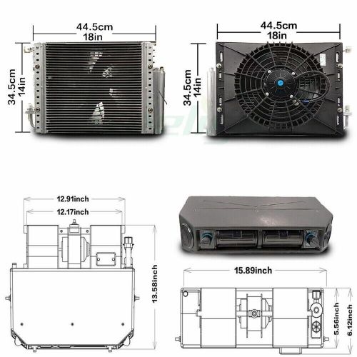 12v 12000btu cool&amp;heat cab air conditioner electric ac unit for van caravans