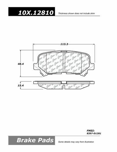 Centric 105.12810 brake pad or shoe, rear