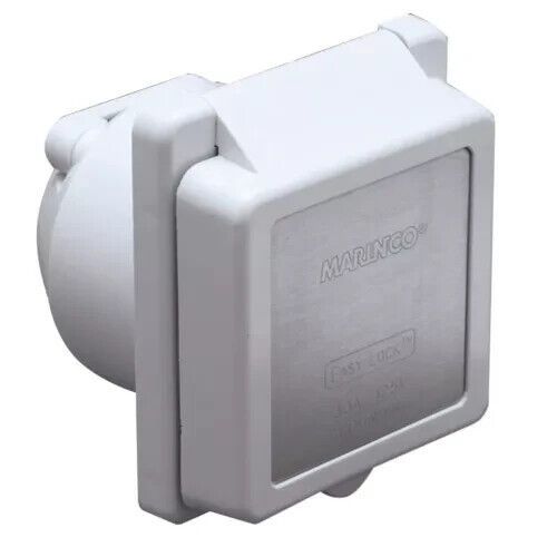 Marinco 301el-b 30a power inlet - white - 125vshore power