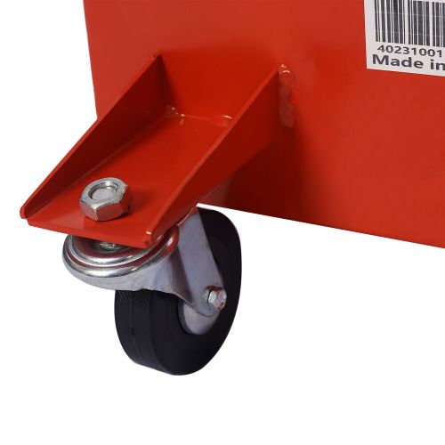 17-gallon low-profile oil drain with pump red