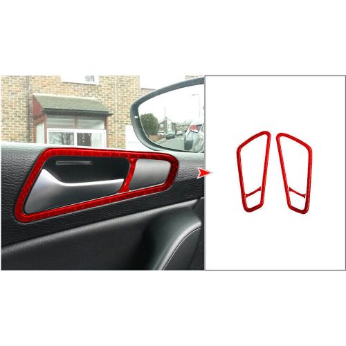 For volkswagen passat red carbon fiber interior front door handle cover trim