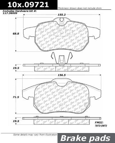 Centric 104.09721 brake pad or shoe, front