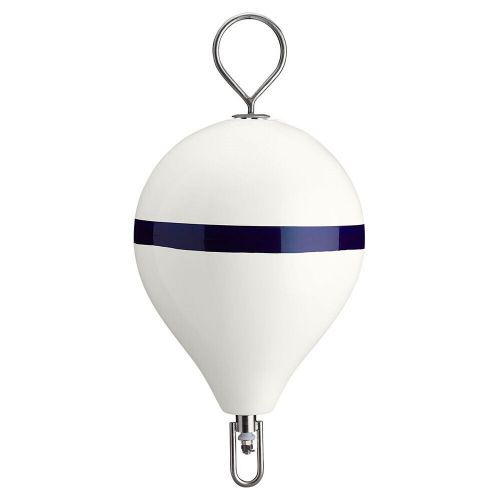 Polyform mooring buoy w/ss 17&#034; diameter - white blue stripe