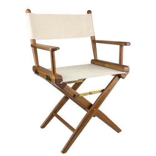 ​whitecap director&#039;s chair -teak with natural seat covers &amp; solid brass hardware