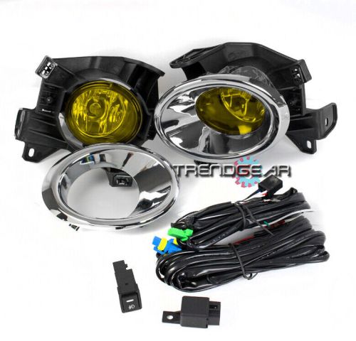 Bumper driving fog lights lamp yellow w/bulb+wiring harness for 13-16 pathfinder