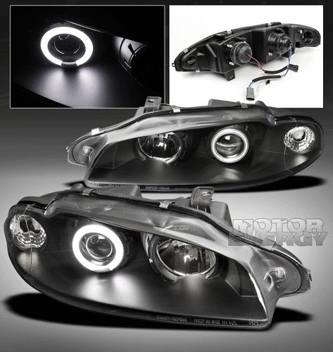 1997 1998 1999 mitsubishi eclipse ccfl halo projector headlights lamp jdm black