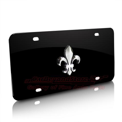 Louisiana 3d fleur-de-lis black metal license plate, lifetime warranty + gift