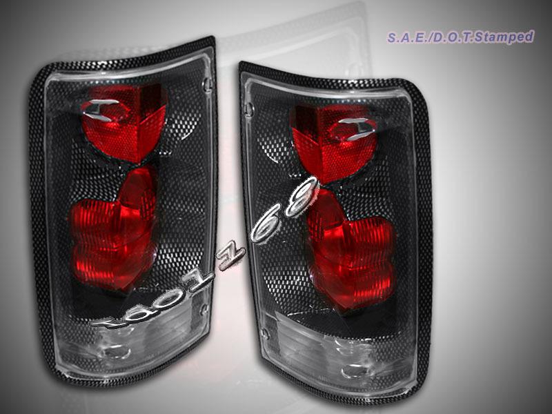 1989-1995 toyota pickup truck tail lights carbon 1990 1991 1992 1994 1993 