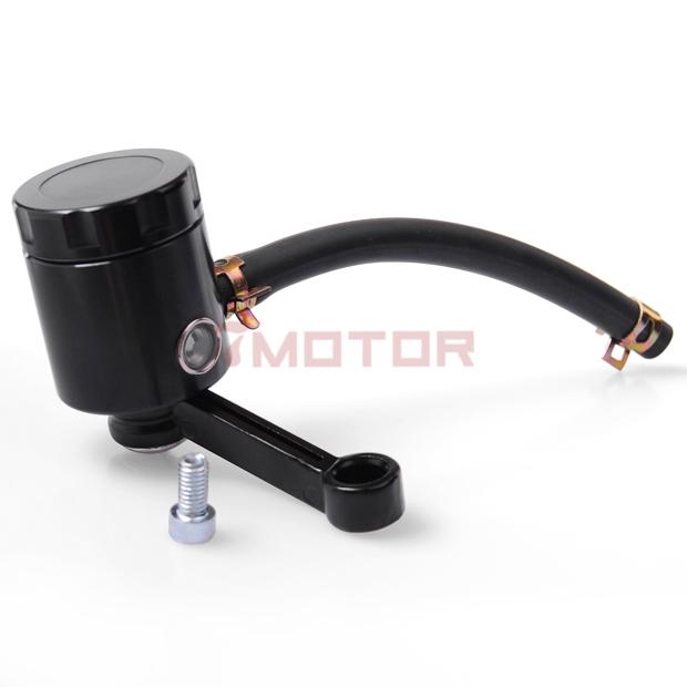 Black universal fit motorcycle cylinder fluid oil reservoir brake clutch tank 