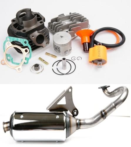 Performance cylinder + exhaust (chrome)  yamaha yw50 zuma bws 50cc to 70cc