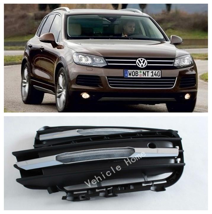 Led driving lamp cover daytime running lights drl for vw touareg 2010-2012