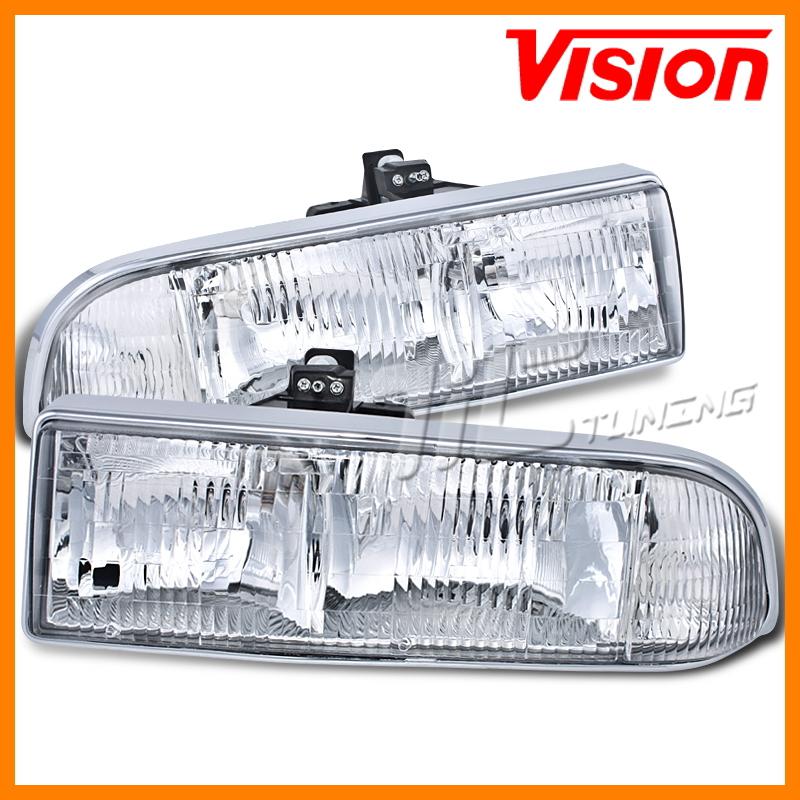 98-05 chevy s10 blazer chrome clear head lights lamps driver passenger truck cab