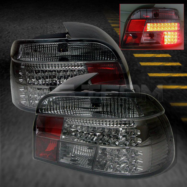 Smoked 97-00 bmw e39 5-series jdm led tail brake lights lamps pair left+right