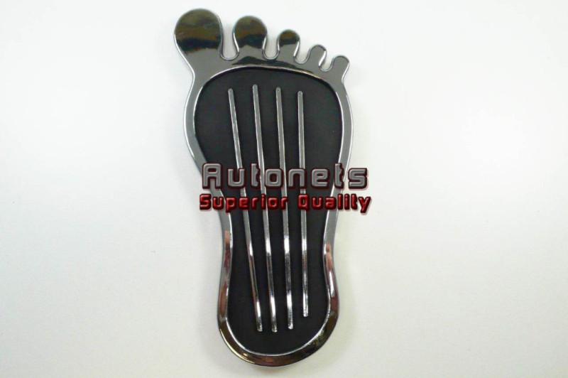 Chrome steel barefoot 9" gas pedal pad cover switch chevy ford mopar hot rat rod