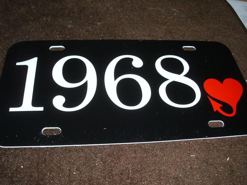 1968 plymouth road runner gtx barracuda satellite valiant heart license plate