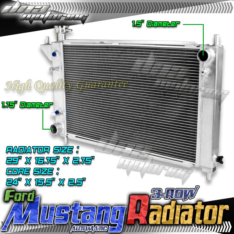 3-core/rows full aluminum racing/cooling radiator ford mustang 94-95 at/auto