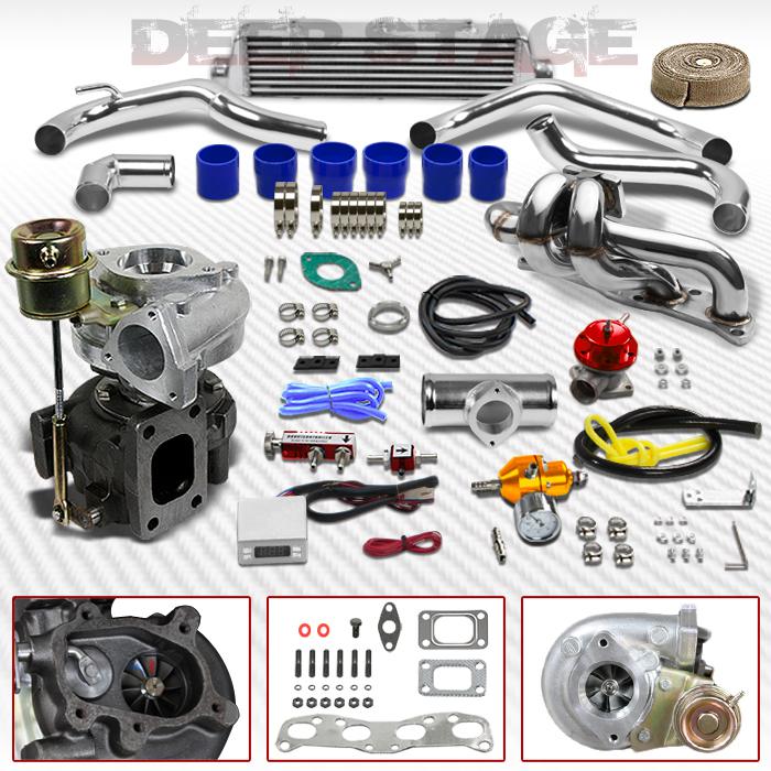 T25/t28 10pc turbo kit with intercooler+manifold+wastegate 89-98 240sx s13 ca18