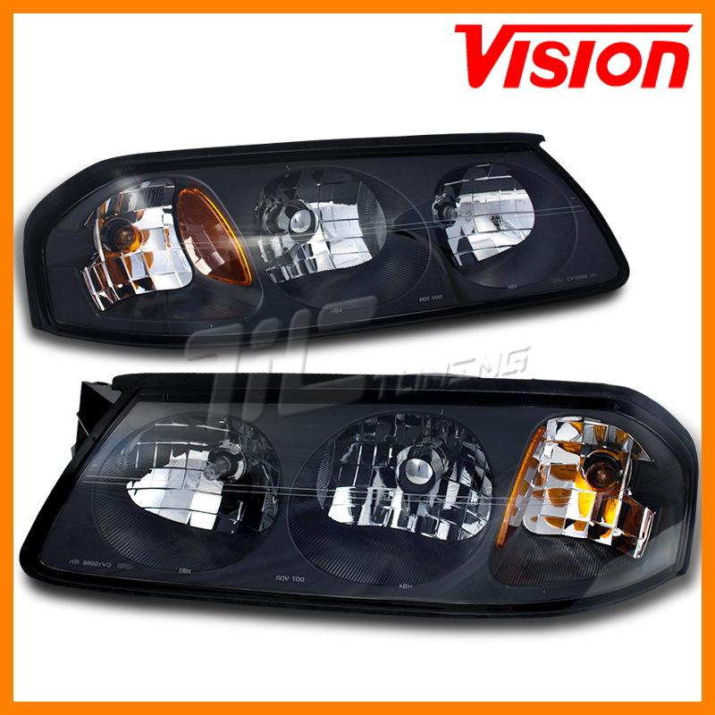 00-04 chevy impala sport style replacement head lamps assembly amber reflector