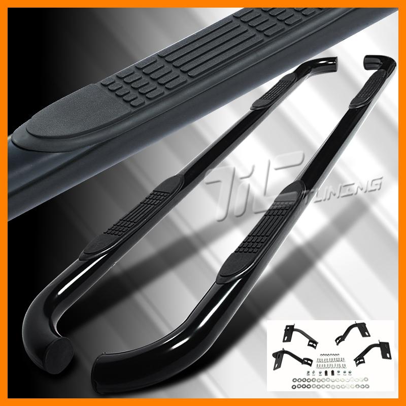 Black lh+rh side step nerf bars running boards 09-11 f150 super crew cab pickup