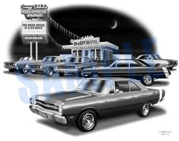 Dart 67, 70 muscle auto art car print   ** free usa shipping **