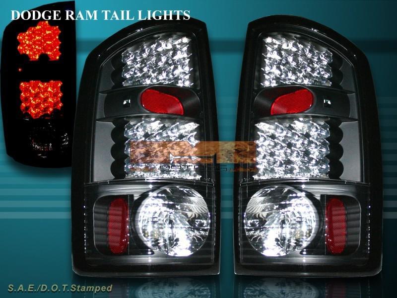 2002-2006 dodge ram 1500/2500/3500 tail lights rear lamps jdm black led 03 04 05