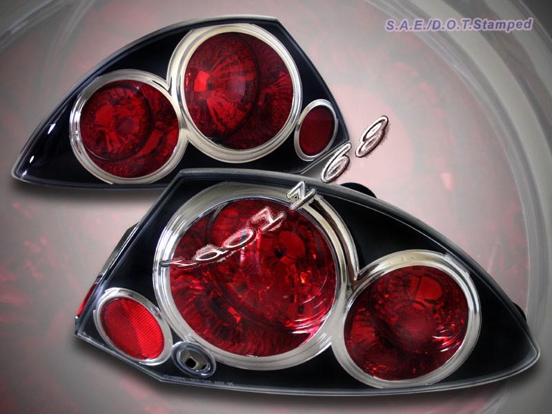 2000-2002 mitsubishi eclipse tail lights jdm black g2 01 02