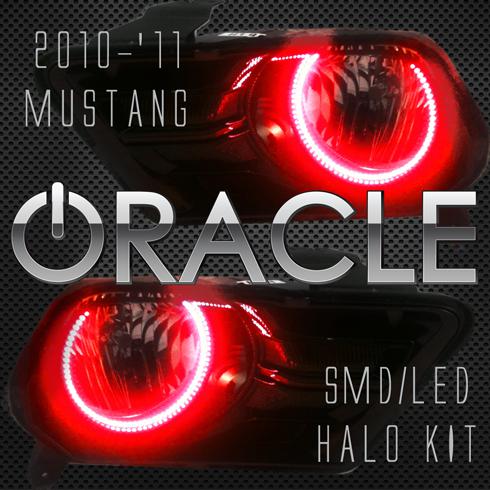 10-12 ford mustang led oracle halo fog lights kit (angel eyes/demon eyes)  white