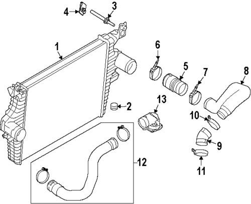 Ford 6c3z6c640b genuine oem factory original intake hose