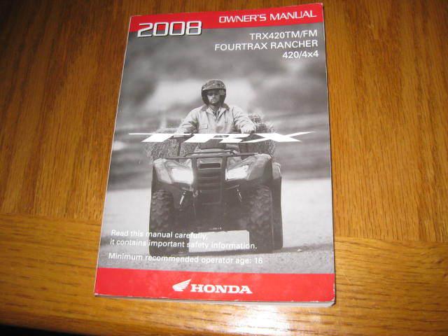 Owner shop repair service manual factory oem honda 420 rancher 4x4 2x4 