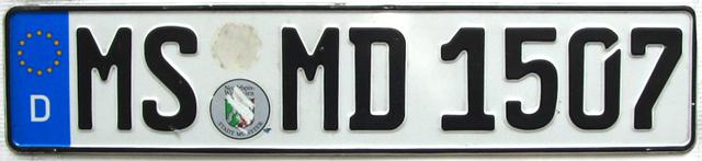 License plate honda audi q7 v12 - euro german front tag + frame- ms-md1507