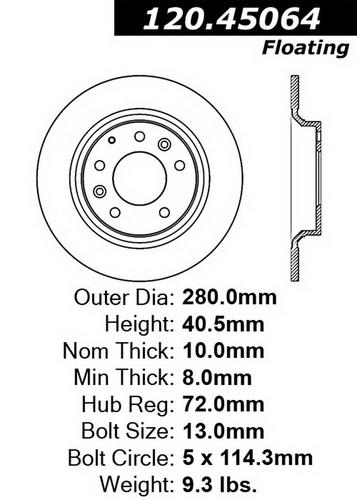 Centric-power slot 126.45064sl stoptech sport rotors