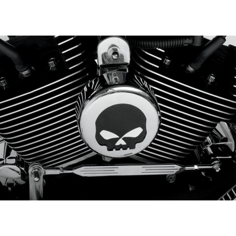 Drag specialties chrome skull horn cover for 1991-2013 harley sportster softail