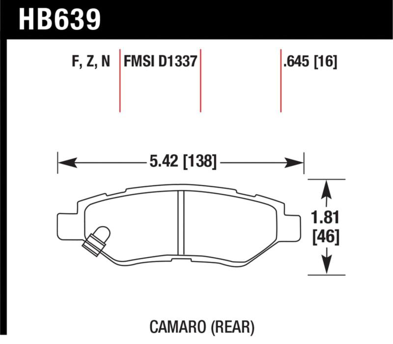 Hawk performance hb639f.645 disc brake pad 10-12 camaro