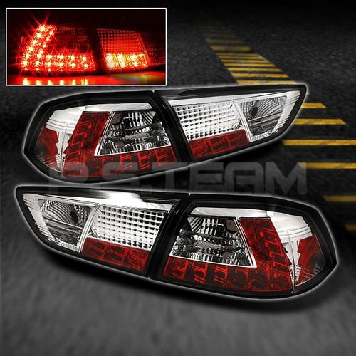 08-10 lancer evoution x cz4a chrome 4pcs led tail lights lamp pair left+right