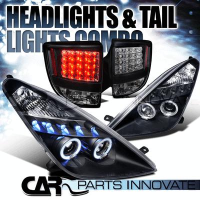 2000-2005 toyota celica black halo led projector headlights+led tail lamps