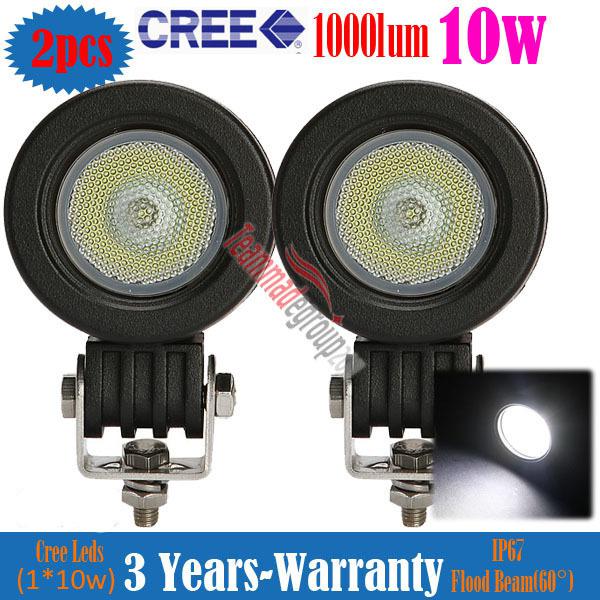 2x 10w cree led work light flood lamp car motorcycle jeep boat atv waterproof 