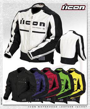 Icon motorhead leather jacket white md