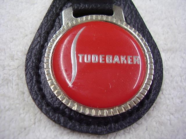 Studebaker   key chain with black  leather fob  few left