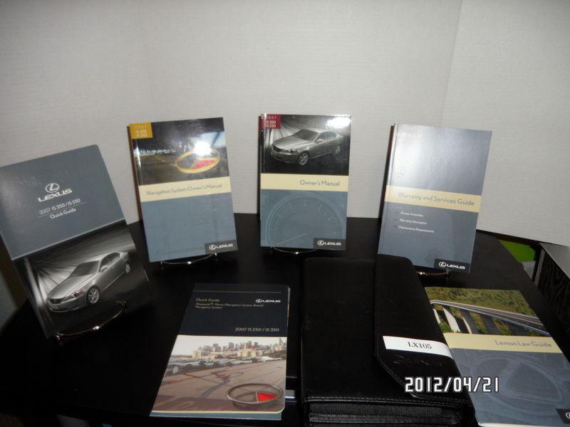 2007 lexus is350 is250 oem owners manual--fast free shipping to all 50 states