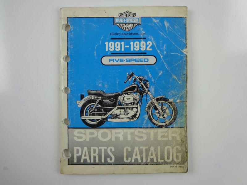 Harley davidson 1991-92 sportster five speed parts catalog 99451-92