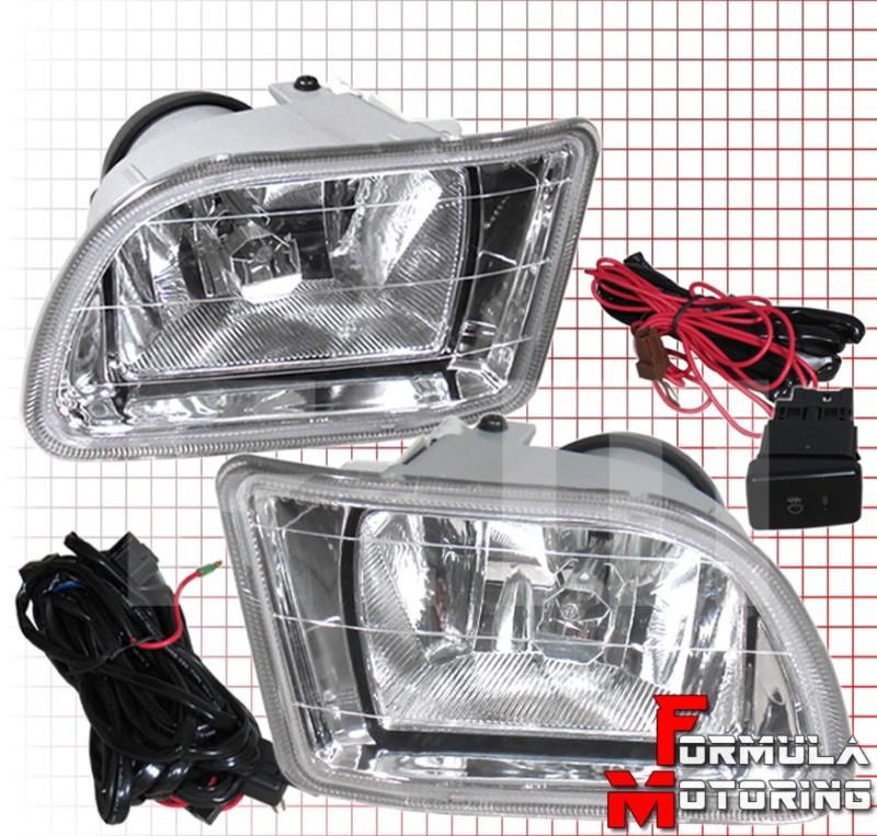 Honda odyssey 99-04 crystal clear lens front bumper fog lights +wring kit+switch