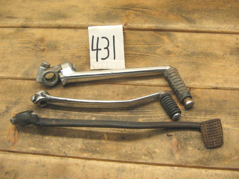 1972 yamaha ds7 rd 250 twin #431 shift brake kick start levers