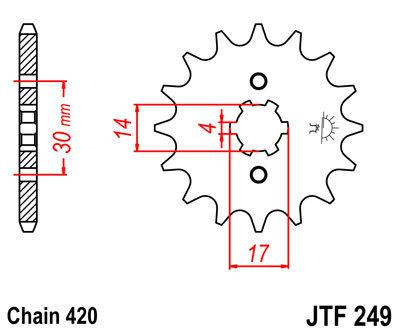 Jtf284-13 jt front sprocket steel honda trx450 cr250 crf450